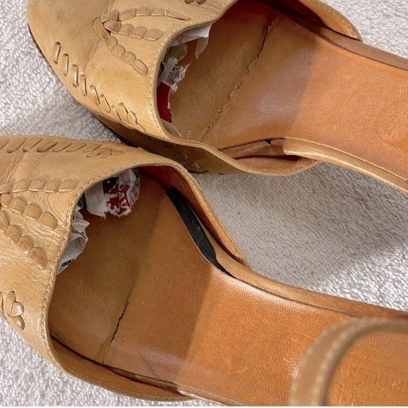 Vintage Made In Brazil Light Tan Leather Pointed Toe Heels 7.5 - Picture 13 of 16
